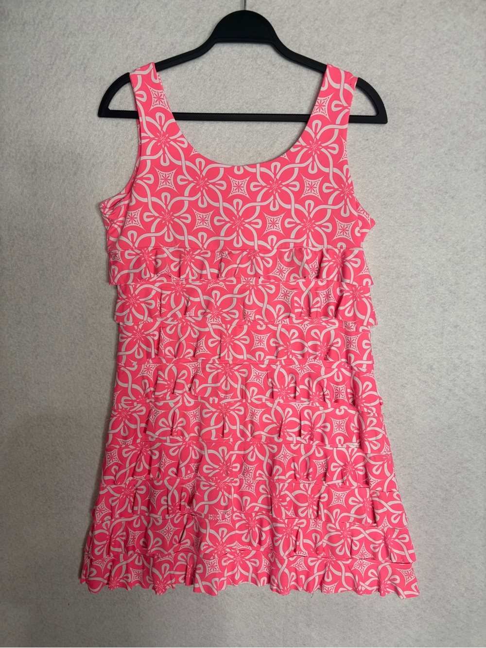 Lulu B Pink Floral Pattern Ruffled Tank Dress - Picture 2 of 6